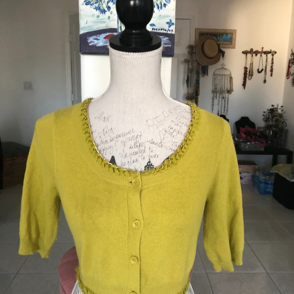 SOLD  Moschino Embellished Wrap Cropped  Cardigan